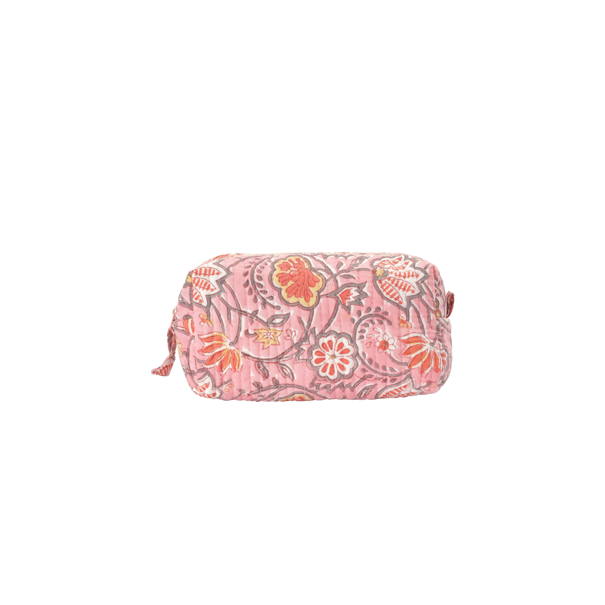 Jaya Cosmetic Purse Coral with Flower