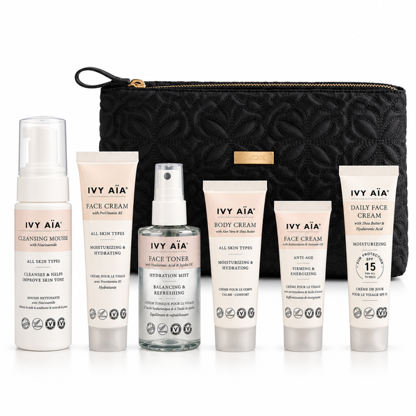 Ivy Aïa Travel Size Kit + Kosmetiktaske, sort
