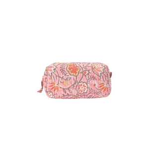 Jaya Cosmetic Purse Coral with Flower