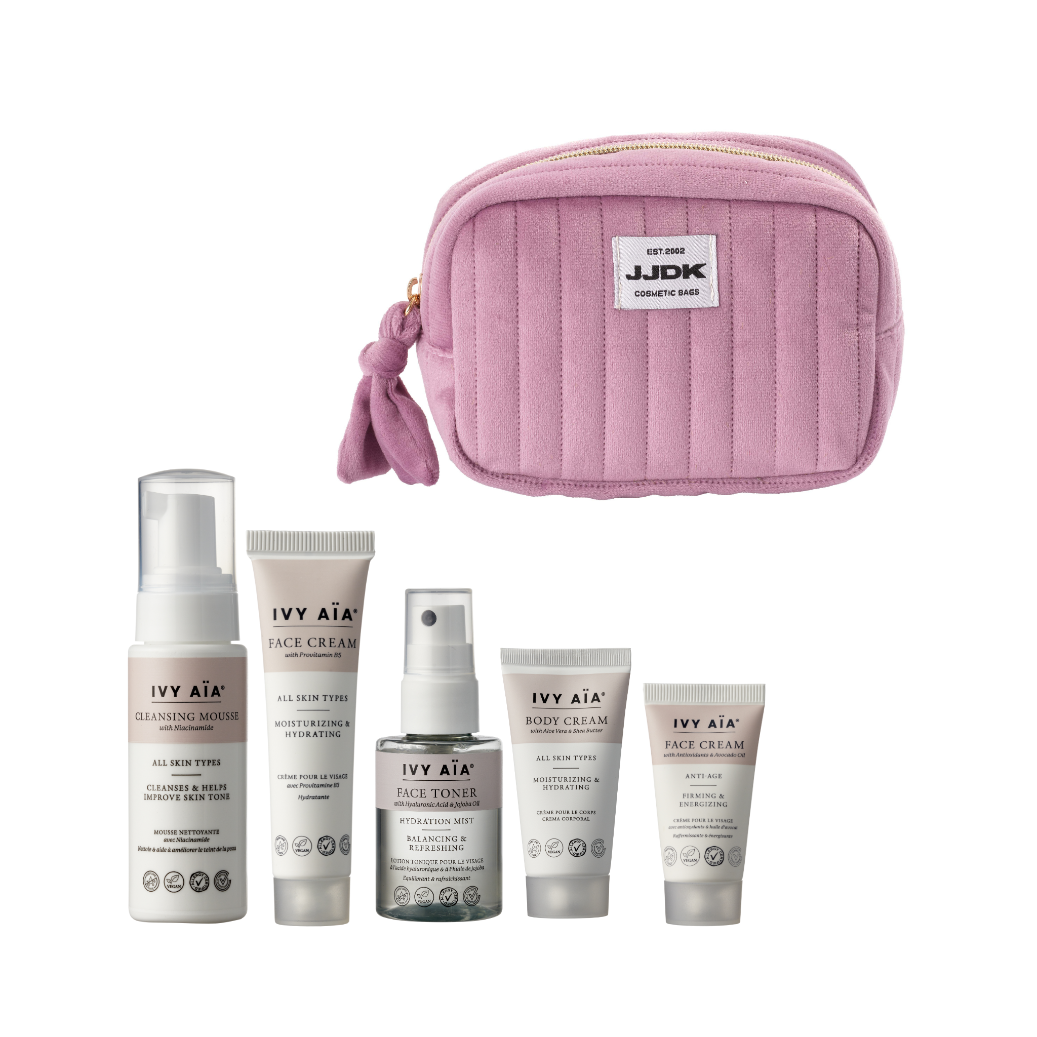 Ivy Aïa Travel Size Kit + Kosmetiktaske, lavender