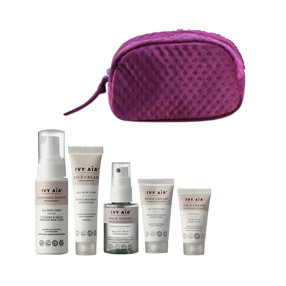 Ivy Aïa Travel Size Kit + Kosmetiktaske, Capucine - Violet