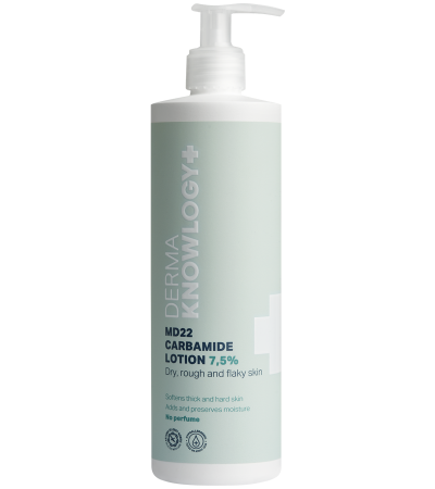 DermaKnowlogy+ MD22 Carabamide Lotion 7,5% - Tør, ru og skællende hud, 400 ml